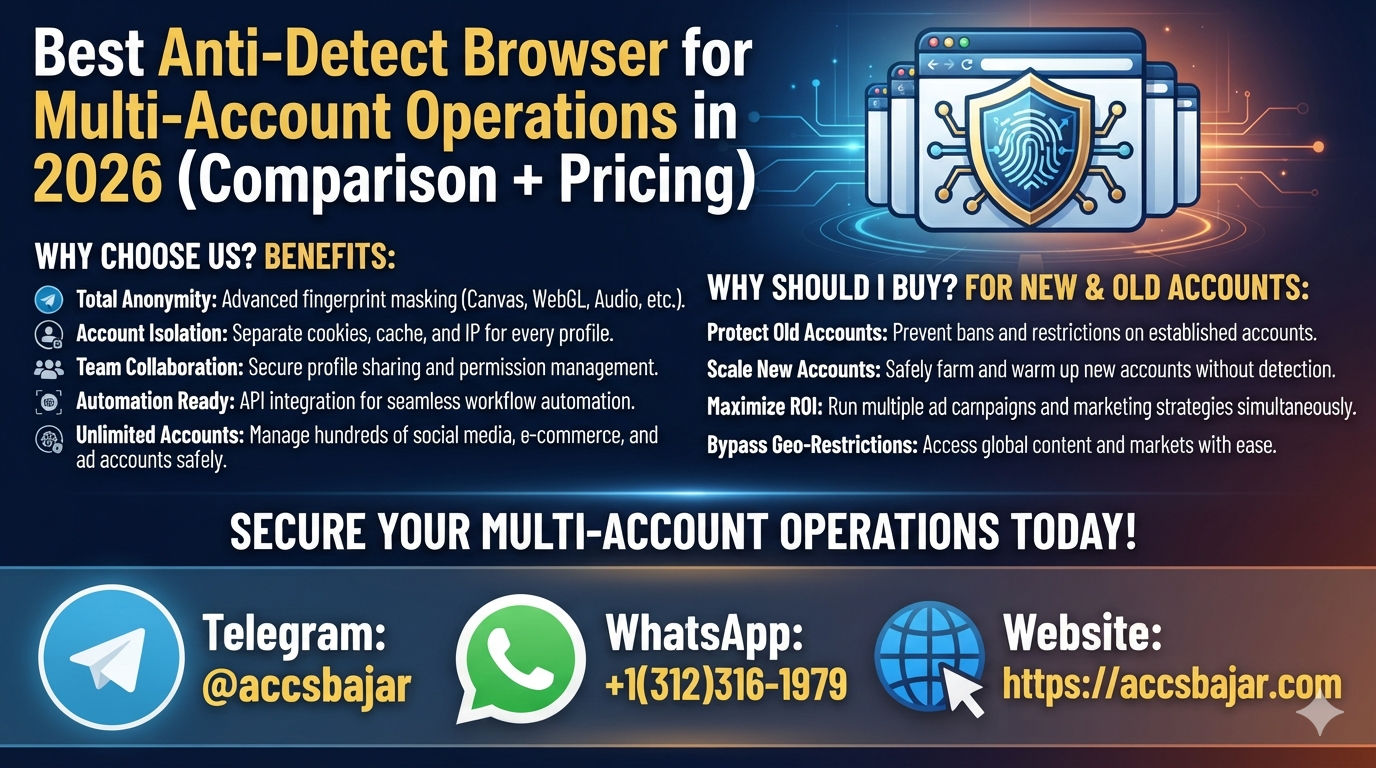 Best Anti-Detect Browser for Multi-Account Operations in 2026 (Comparison + Pricing)
