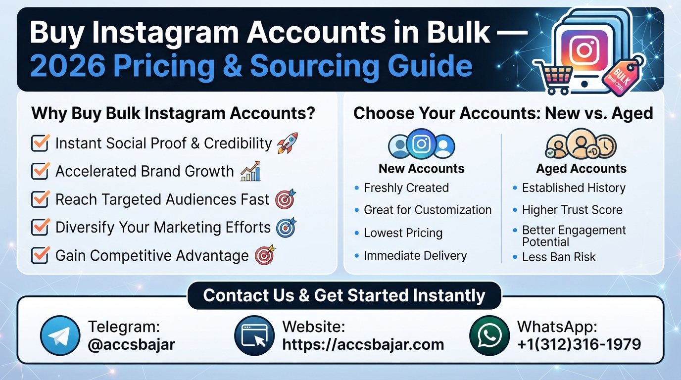 Buy Instagram Accounts in Bulk — 2026 Pricing & Sourcing Guide